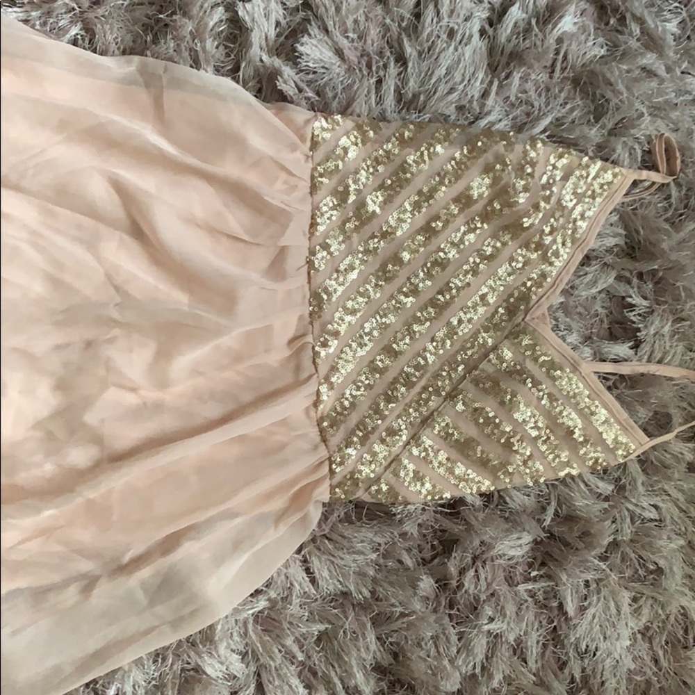Holister pink summer dress matte gold accents